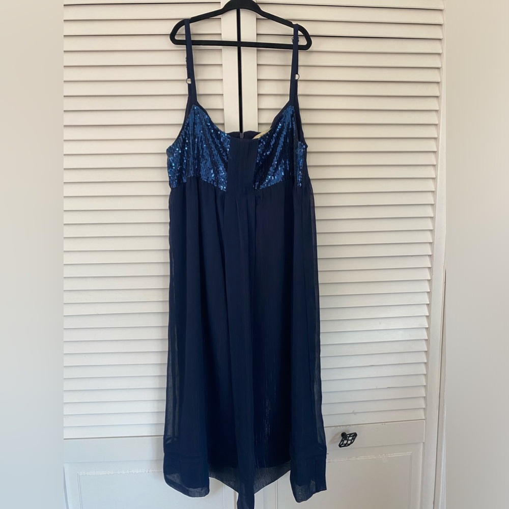 Girls Navy Blue Sequin Dress